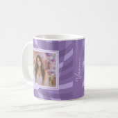 Mug Lavande À damiers Photo Quinceanera Keepsaké (Devant gauche)