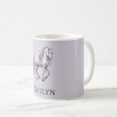 Mug Lavande Blanc Floral Cheval Cowgirl (Devant droit)