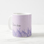 Mug lavande, élégant, moderne, tendance, floral, viole (Devant gauche)