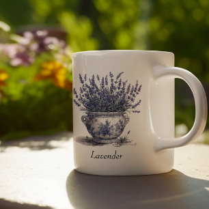 Mug Lavande en bleu de Delft, personnalisable