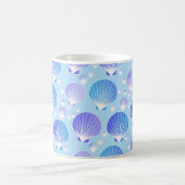 Mug Lavande et coques bleues sur bleu pâle (Centre)