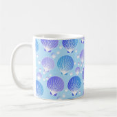 Mug Lavande et coques bleues sur bleu pâle (Gauche)