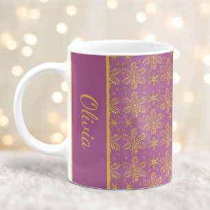 Mug Lavande et flocons d'or Musique de Noël