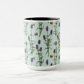Mug Lavande et papillons sur verre de mer (Centre)
