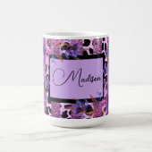 Mug Lavande et rose empreinte de léopard design sassy (Centre)