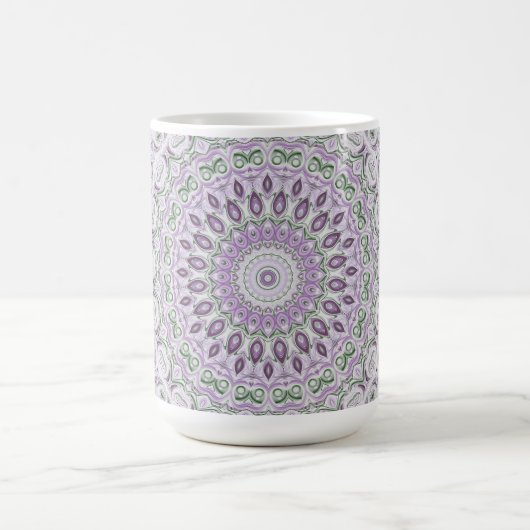 Mug Lavande et vert Mandala Motif Design (Centre)