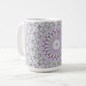 Mug Lavande et vert Mandala Motif Design (Devant gauche)