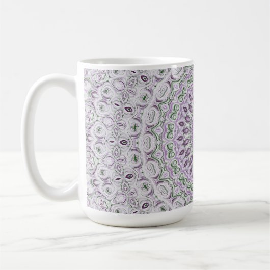 Mug Lavande et vert Mandala Motif Design (Gauche)