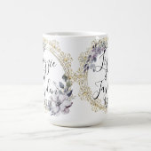 Mug Lavande Floral Mariage de couronne personnalisée (Centre)