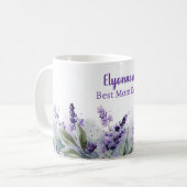 Mug Lavande Floral Printanier Meilleure Maman (Devant gauche)