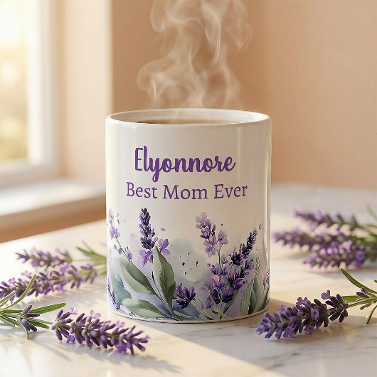 Mug Lavande Floral Printanier Meilleure Maman