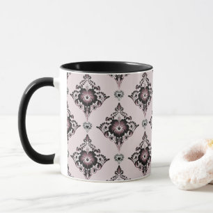 Mug Lavande florale moderne élégant Damask