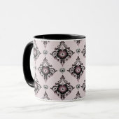 Mug Lavande florale moderne élégant Damask (Devant gauche)