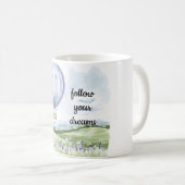 Mug Lavande Florale violet blanc à air chaud (Devant droit)