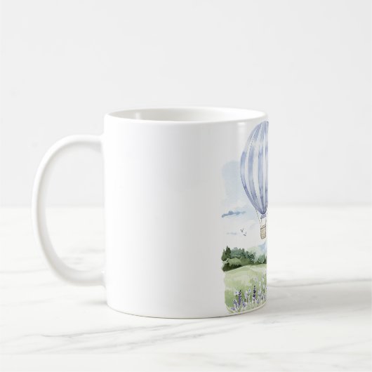 Mug Lavande Florale violet blanc à air chaud (Gauche)
