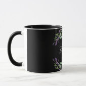 Mug Lavande florales eucalyptus vert nom noir (Gauche)