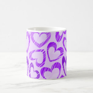Mug Lavande Joueuse mauve croquis Motif de coeur