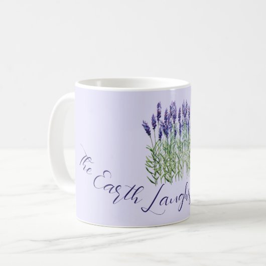 Mug Lavande, La Terre rit de fleurs (Devant gauche)