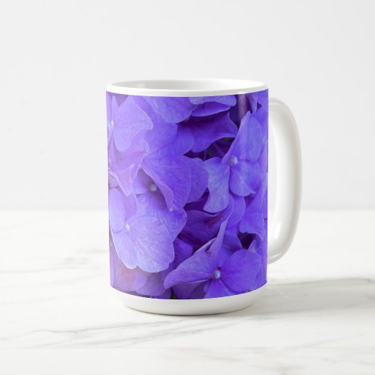 Mug Lavande lilas violet Hydrangeas violet Fleurs (Devant droit)
