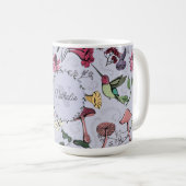 Mug Lavande Monogramme Colibri & Fleurs Jardin (Devant droit)