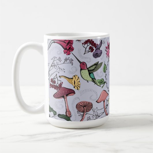 Mug Lavande Monogramme Colibri & Fleurs Jardin (Gauche)