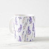 Mug Lavande Pressée Fleurs Aquarelle (Devant gauche)