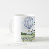 Mug Lavande Rayures Ballon Floral Fête de Mariage (Devant gauche)