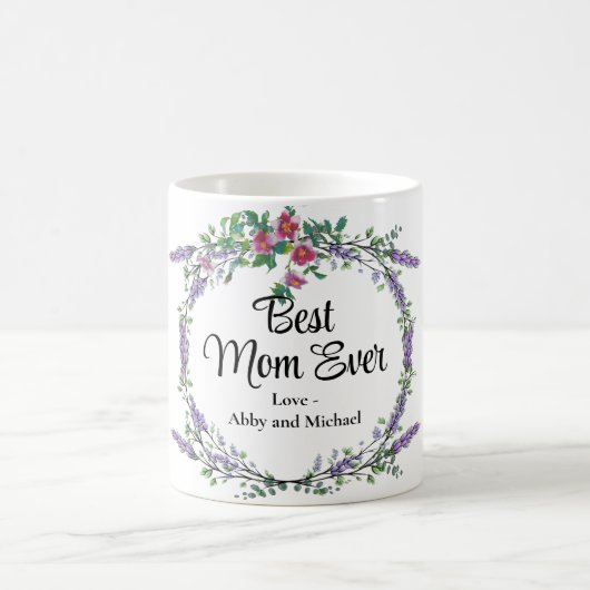 Mug Lavande Rose Eucalyptus Meilleure maman jamais (Centre)