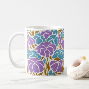 Mug Lavande Stylisée Abstraite Et Florale Bleue