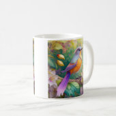 Mug Lavande Tête Orange Breased Imaginaire Oiseau (Devant droit)