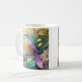 Mug Lavande Tête Orange Breased Imaginaire Oiseau (Devant gauche)