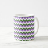 Mug Lavande, vert et blanc Chevron Zigzag (Devant droit)