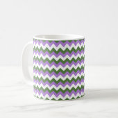 Mug Lavande, vert et blanc Chevron Zigzag (Devant gauche)