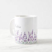 Mug Lavande Violet Fleurie Papillon Aquarelle (Devant gauche)