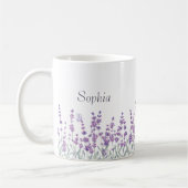 Mug Lavande Violet Fleurie Papillon Aquarelle (Gauche)