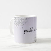 Mug Lavande violet ombre Parties scintillant argent ét (Devant gauche)