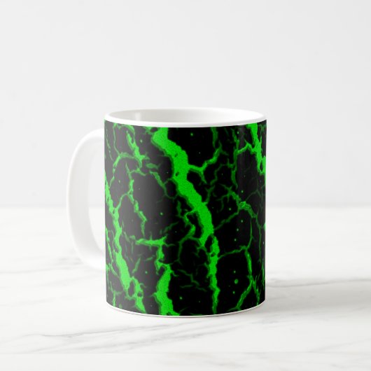 Mug Lave de l'espace fissuré - Vert (Devant gauche)