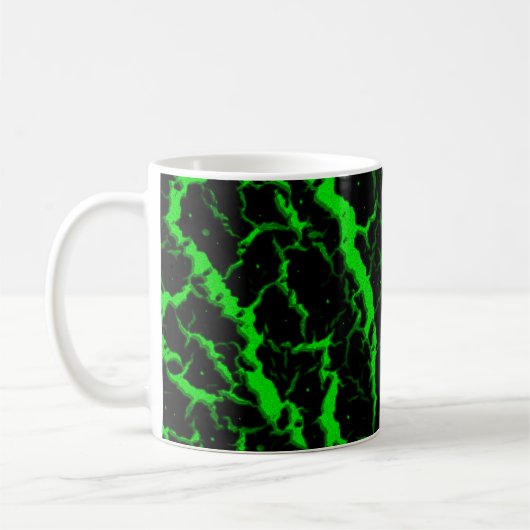 Mug Lave de l'espace fissuré - Vert (Gauche)