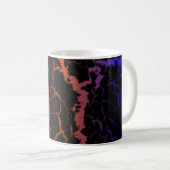 Mug Lave spatiale fissurée - Bleu/Orange (Devant droit)