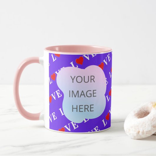 Mug Lavende LOVE élégant (Avec donut)