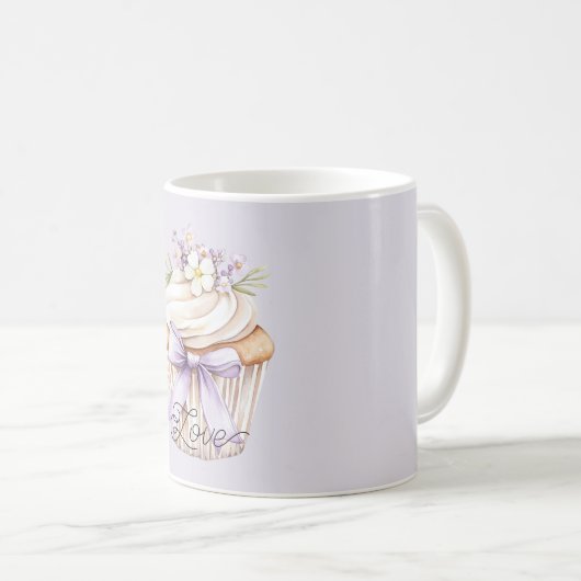 Mug Lavender Bow Wildflower Love Cupcake (Devant droit)