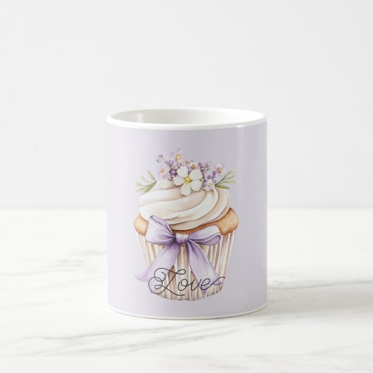 Mug Lavender Bow Wildflower Love Cupcake (Centre)
