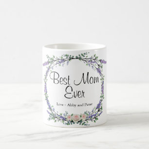 Mug Lavender Eucalyptus rose roses blanches maman