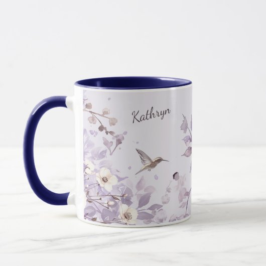 Mug Lavender Floral Bird Nature (Gauche)