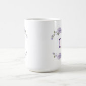 Mug Lavender Floral Initial Personalized Monogram (Centre)