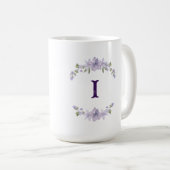 Mug Lavender Floral Initial Personalized Monogram (Devant droit)