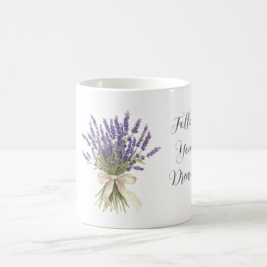 Mug Lavender Flowers Cream Bow (Centre)