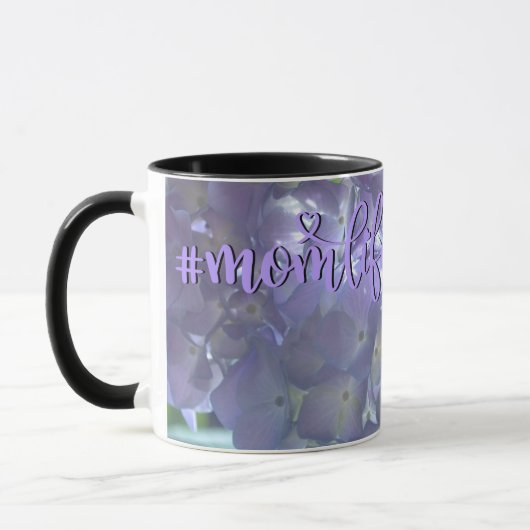 Mug Lavender Hydrangeas #momlife (Gauche)