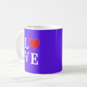 Mug Lavender LOVE Moderne Chic Élégant (Devant gauche)