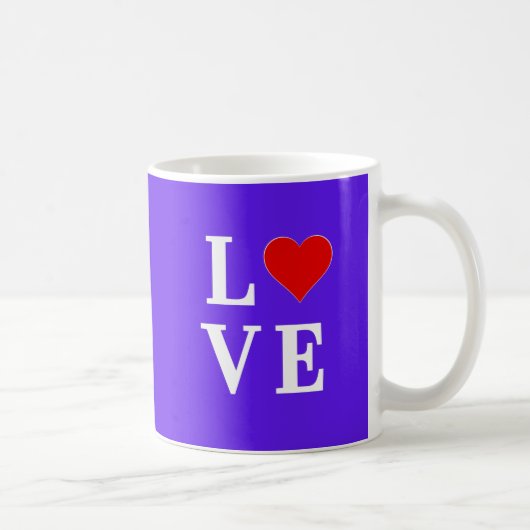 Mug Lavender LOVE Moderne Chic Élégant (Droite)
